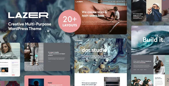 Lazer - Creative Multi-Purpose WordPress Theme WordPress theme homepage layout for a agency creative website
