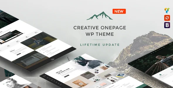 Luvaniz - Creative One Page WordPress Theme WordPress theme homepage layout for a agency creative website