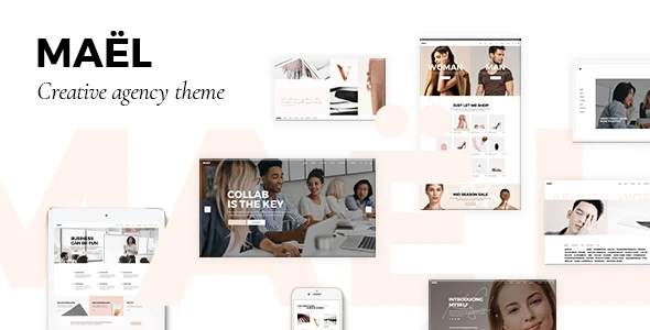 Maël - Modern Creative Agency WordPress Theme WordPress theme homepage layout for a creative business creative website