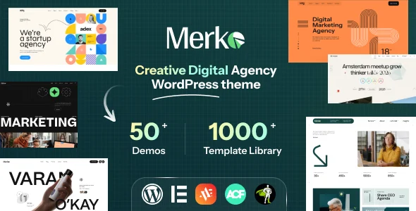 Marko | GSAP Creative Agency WordPress Theme WordPress theme homepage layout for a agency creative website