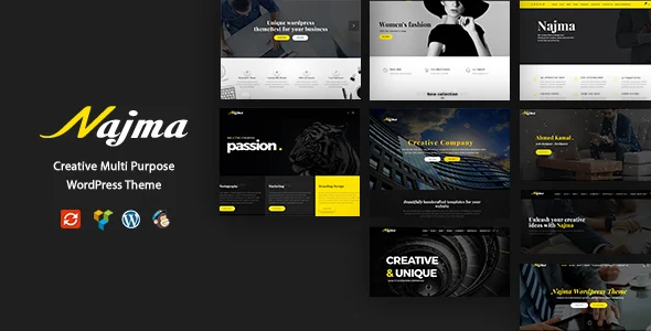 Najma - Creative Multi-Purpose WordPress Theme WordPress theme homepage layout for a blog creative website