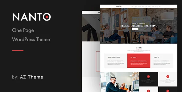 Nanto - OnePage Parallax WordPress Theme WordPress theme homepage layout for a business wordpress theme creative website
