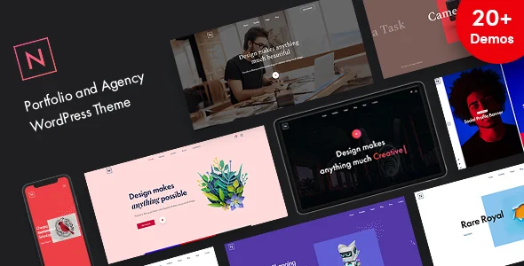 Niro - Creative Agency & Portfolio WordPress Theme WordPress theme homepage layout for a agency creative website