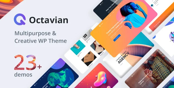 Octavian | Creative Multipurpose WordPress Theme WordPress theme homepage layout for a agency creative website