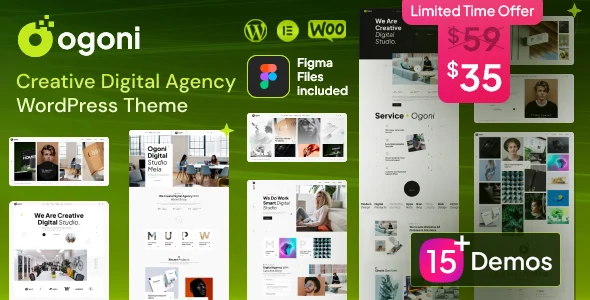 Ogoni – Creative Agency and Portfolio WordPress Theme WordPress theme homepage layout for a agency creative website