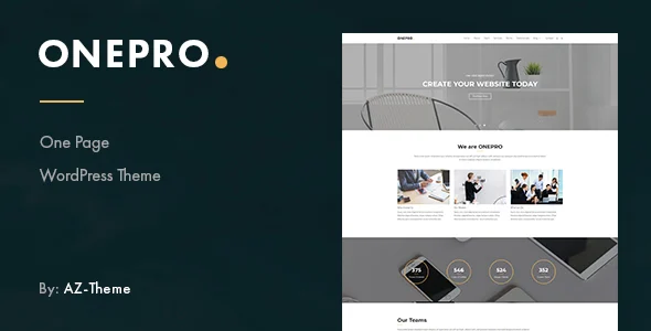 OnePro - Responsive Onepage WordPress Theme WordPress theme homepage layout for a corporate onepage theme creative website