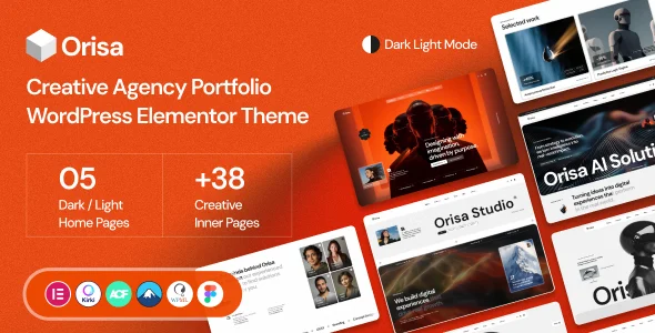 Orisa - Creative Agency Portfolio WordPress Theme WordPress theme homepage layout for a blog creative website