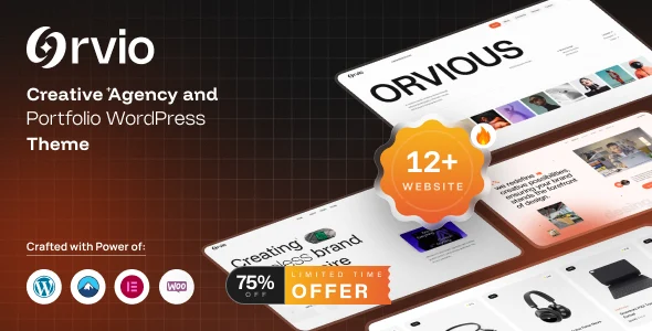 Orvio - Creative Agency and Portfolio WordPress Theme WordPress theme homepage layout for a agency wordpress theme creative website