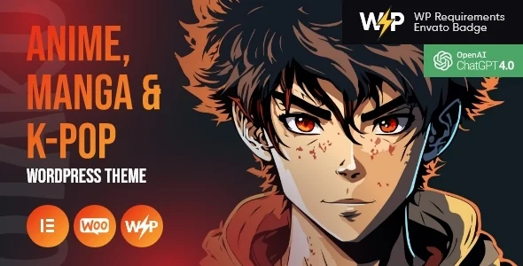 Otaku - Anime, Manga & K-Pop WordPress Theme + Online Shop WordPress theme homepage layout for a anime creative website