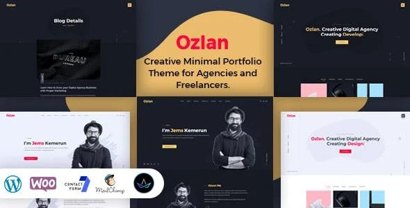 Ozlan -  Minimal Portfolio WordPress Theme WordPress theme homepage layout for a agency creative website
