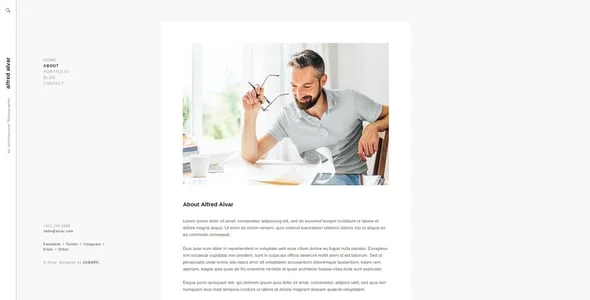 Alvar - Minimal and Modern Portfolio Theme for Photographers — case study or portfolio page