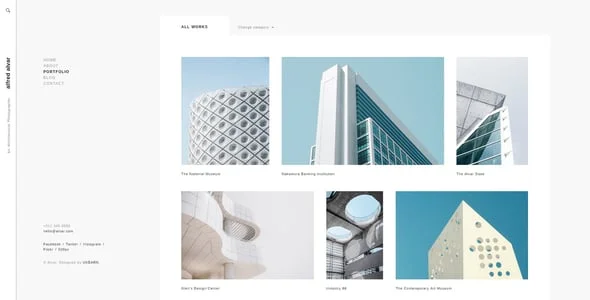 Alvar - Minimal and Modern Portfolio Theme for Photographers — interior page design