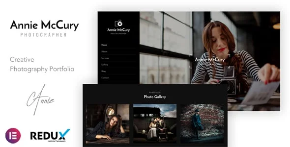Annie - Creative Photography Elementor WordPress Theme — homepage layout