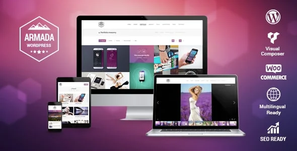 Armada — Multifunction Photography WordPress Theme — homepage layout