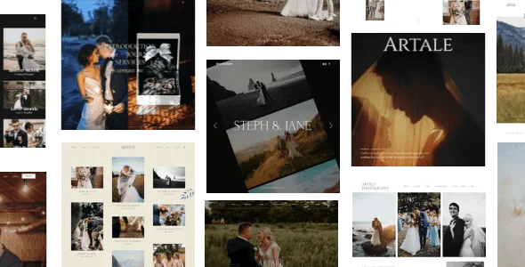 Artale | Wedding Photography WordPress — homepage layout