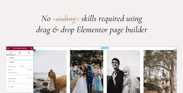 Artale | Wedding Photography WordPress — content section layout