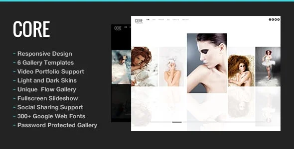 Core | Photography WordPress — homepage layout