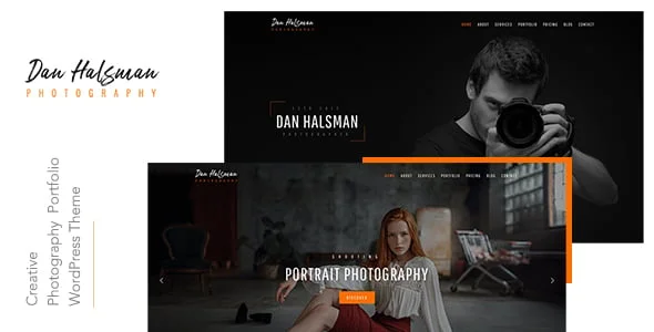 Dan – Creative Photography WordPress Theme — homepage layout