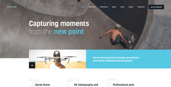 DroneX | Drone Videography & Aerial Photography WordPress Theme — service and pricing page