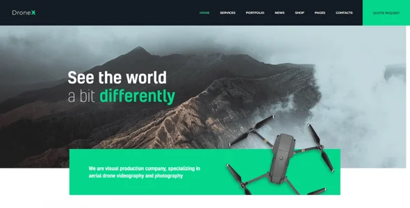 DroneX | Drone Videography & Aerial Photography WordPress Theme — case study or portfolio page
