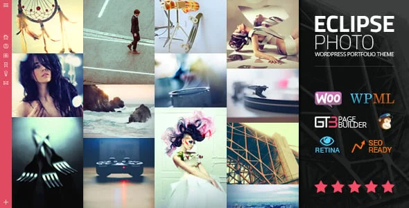 eClipse - Photography Portfolio WordPress Theme — homepage layout
