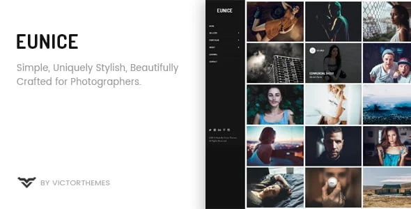 Eunice - Photography Portfolio WordPress Theme — homepage layout