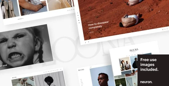 Floona - Minimal Photography WordPress Theme — homepage layout