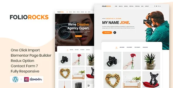 Foliorocks - Minimal Portfolio WordPress Theme — homepage layout