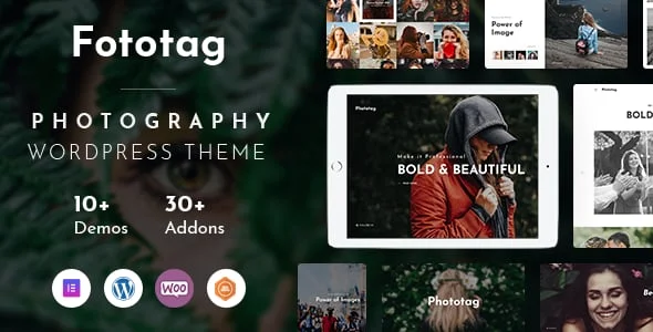 Fototag – Photography WordPress Theme — homepage layout