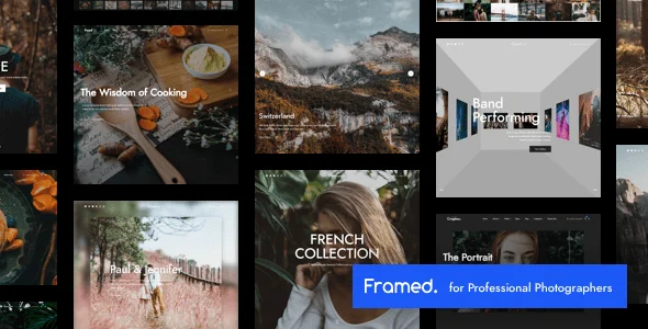 Framed | Photography Portfolio WordPress — homepage layout
