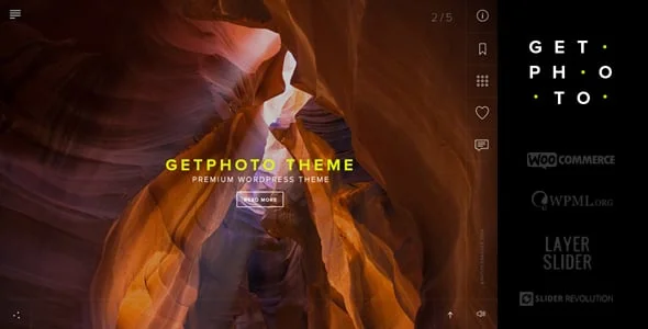 GetPhoto - Photography & Portfolio WordPress Theme — homepage layout