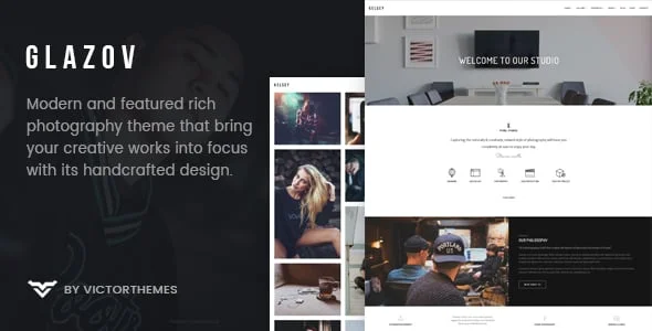 Glazov - Photography WordPress Theme — homepage layout