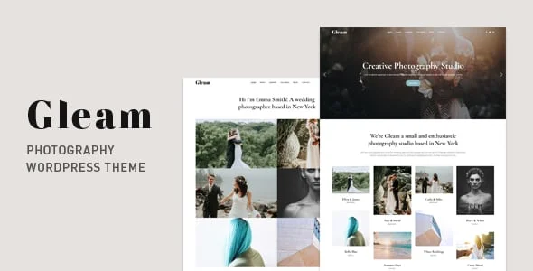 Gleam - Portfolio Photography WordPress Theme — homepage layout