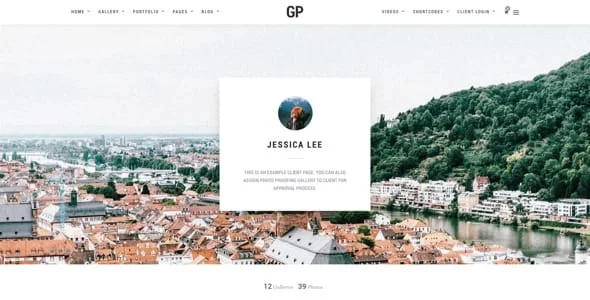 Grand Photography WordPress — content section layout