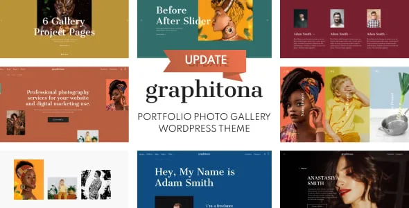 Graphitona - Portfolio Photo Gallery WordPress Theme — homepage layout