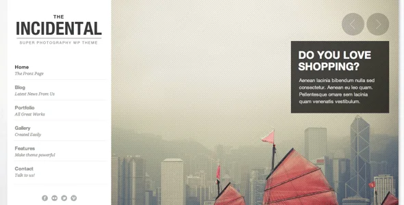 Incidental - Photography WordPress — service and pricing page