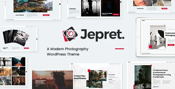 Jepret | Modern Photography WordPress Theme — homepage layout