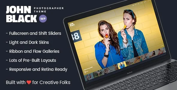 JohnBlack - Photography WordPress Theme — homepage layout