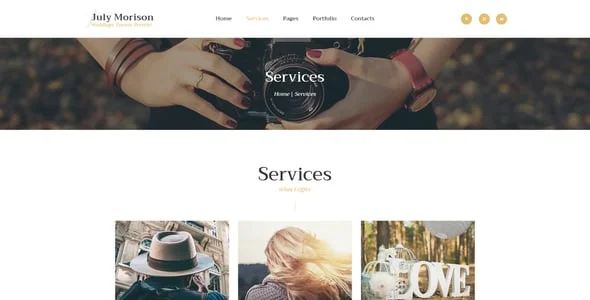 July Morison | Photographer Portfolio & Lookbook WordPress Theme — service and pricing page