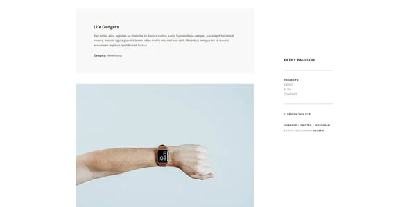 Kathy - Minimal Photography and Portfolio WordPress Theme — interior page design