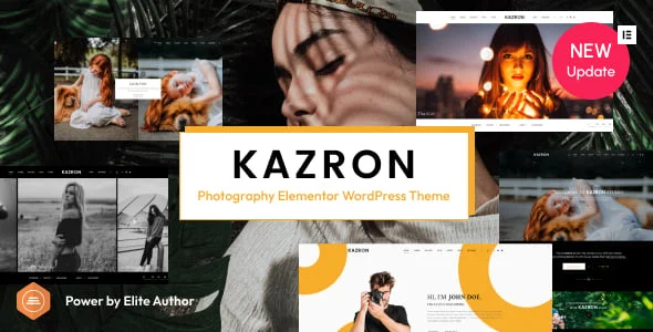 Kazron - Photography Elementor WordPress Theme — homepage layout