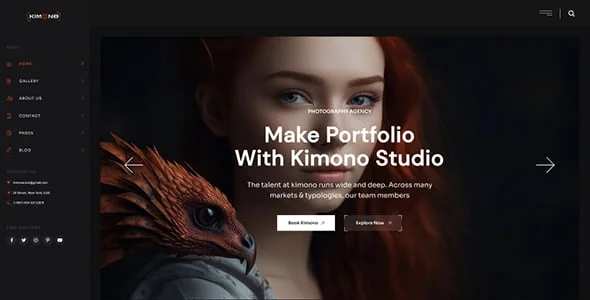 Kimono - Photography Portfolio WordPress Theme — interior page design