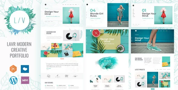 Lavr - Creative Portfolio WordPress Theme — homepage layout