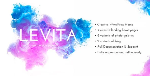 Levita -  Photography WordPress Theme — homepage layout