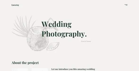 Loversy - Wedding Photography WordPress Theme — content section layout