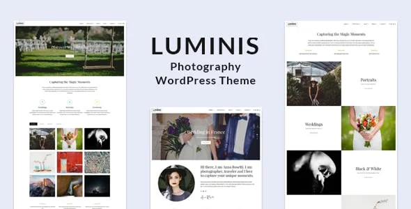 Luminis - Portfolio Photography WordPress Theme — homepage layout