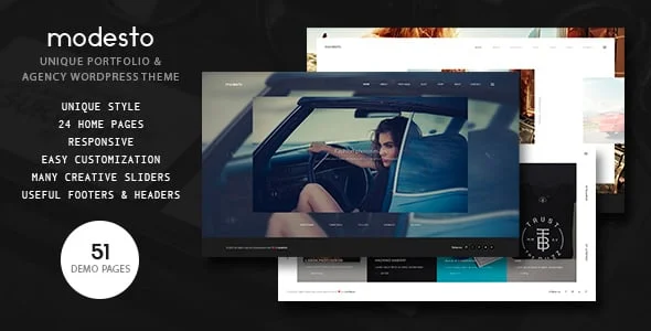 Modesto - Photography Portfolio WordPress Theme — homepage layout
