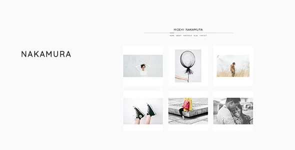Nakamura - Minimal Photography and Portfolio WordPress Theme — homepage layout