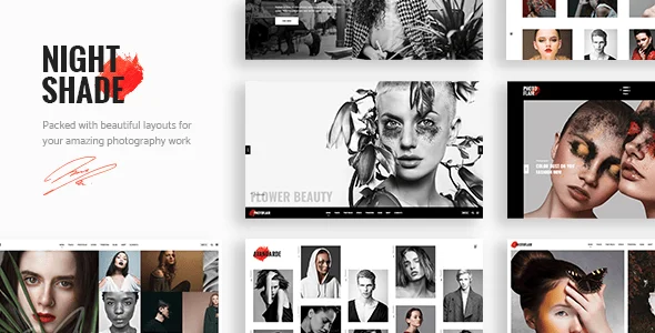 Nightshade - Photography Portfolio WordPress Theme — homepage layout