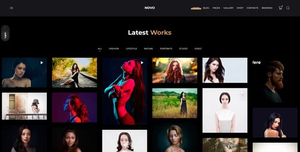 Novo - Photography WordPress — interior page design